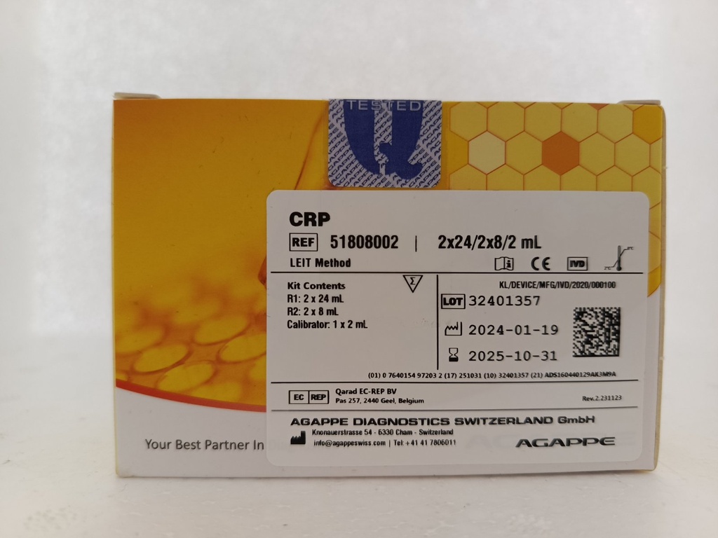 CRP LEIT WITH 2mL CALIBRATOR (Quanti) 2x24/2x8 ml/2 ml_Open