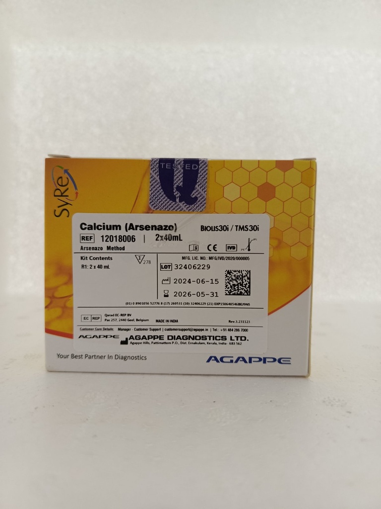 Calcium (Arsenazo) 2x40mL_Biolis